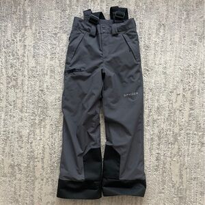 Spyder Boys Expedition Black and Gray Ski Bibs - Size 10